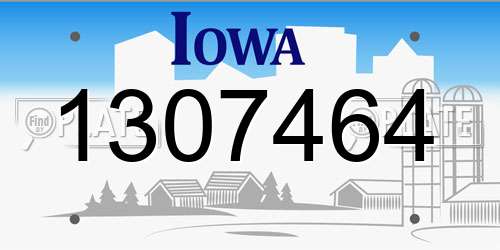 1307464 Iowa License Plate