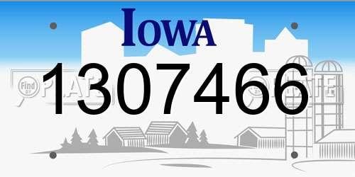 1307466 Iowa License Plate