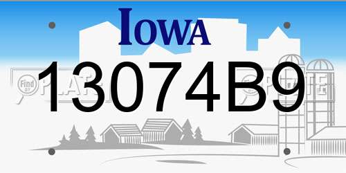 13074B9 Iowa License Plate