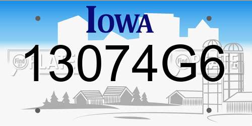 13074G6 Iowa License Plate