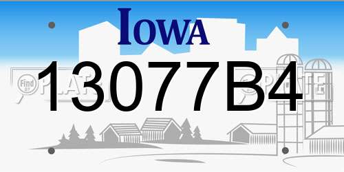 13077B4 Iowa License Plate
