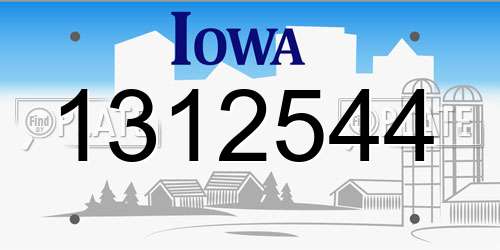 1312544 Iowa License Plate