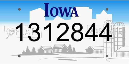 1312844 Iowa License Plate
