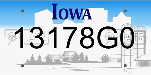 13178G0 Iowa License Plate