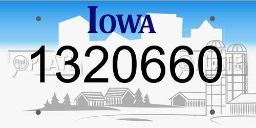 1320660 Iowa License Plate