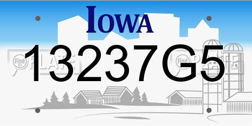 13237G5 Iowa License Plate