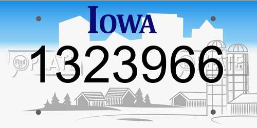 1323966 Iowa License Plate