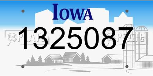 1325087 Iowa License Plate