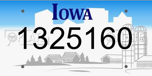 1325160 Iowa License Plate