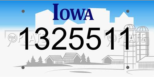 1325511 Iowa License Plate