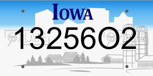 13256O2 Iowa License Plate