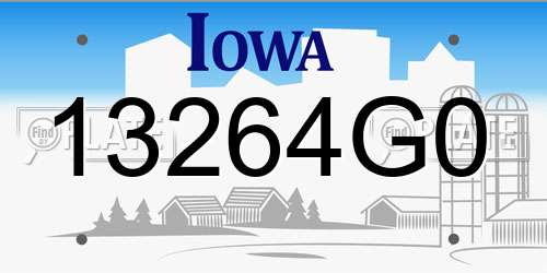 13264G0 Iowa License Plate