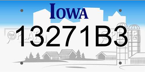 13271B3 Iowa License Plate