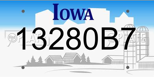 13280B7 Iowa License Plate