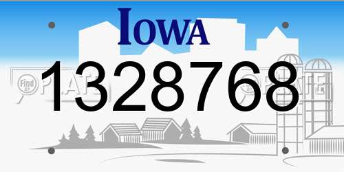 1328768 Iowa License Plate