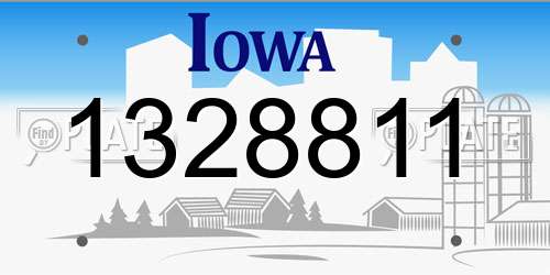1328811 Iowa License Plate