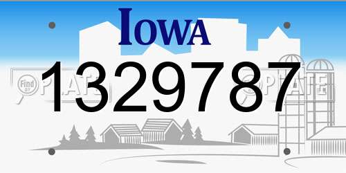 1329787 Iowa License Plate