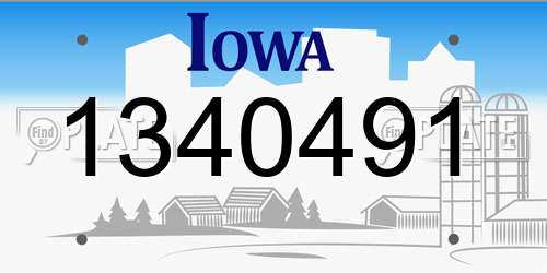 1340491 Iowa License Plate