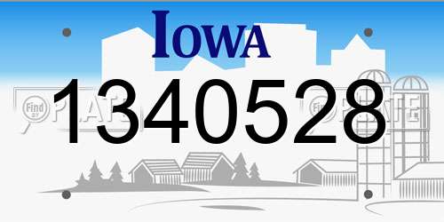1340528 Iowa License Plate
