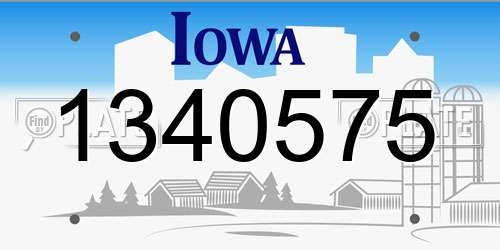 1340575 Iowa License Plate