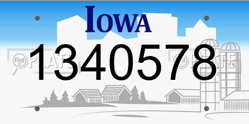 1340578 Iowa License Plate