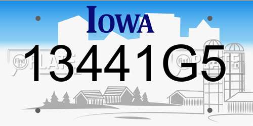 13441G5 Iowa License Plate