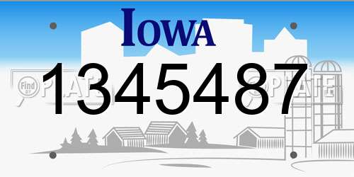 1345487 Iowa License Plate
