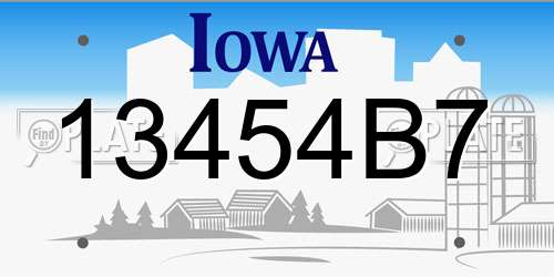 13454B7 Iowa License Plate