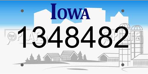 1348482 Iowa License Plate