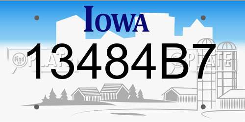13484B7 Iowa License Plate