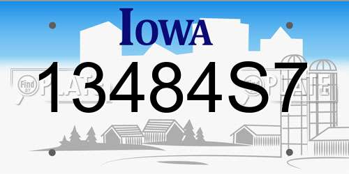 13484S7 Iowa License Plate