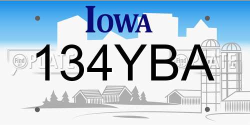 134YBA Iowa License Plate