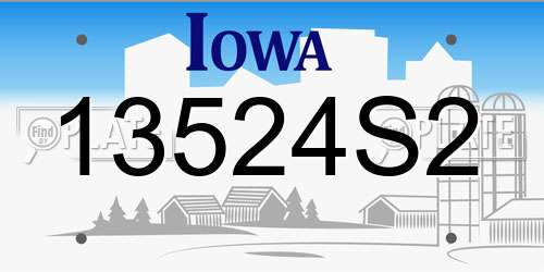 13524S2 Iowa License Plate