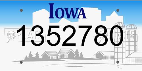 1352780 Iowa License Plate