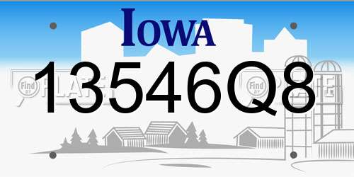 13546Q8 Iowa License Plate