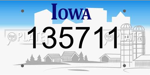 135711 Iowa License Plate