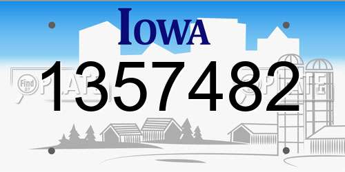 1357482 Iowa License Plate