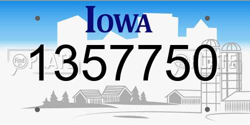 1357750 Iowa License Plate