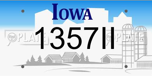 1357II Iowa License Plate