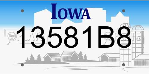 13581B8 Iowa License Plate