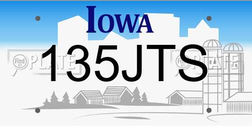 135JTS Iowa License Plate