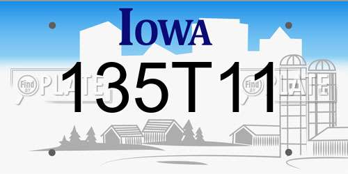 135T11 Iowa License Plate