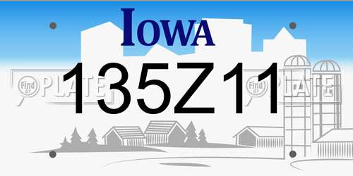 135Z11 Iowa License Plate