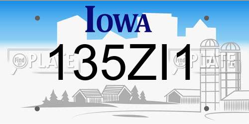 135ZI1 Iowa License Plate
