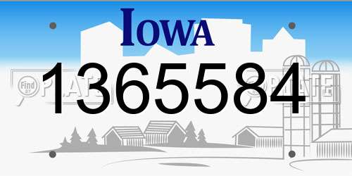 1365584 Iowa License Plate