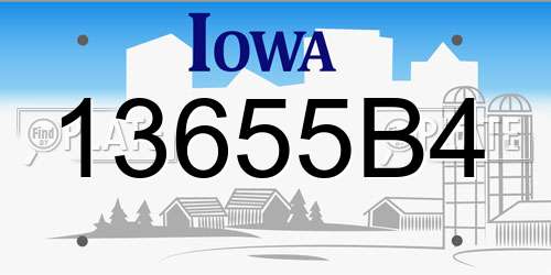 13655B4 Iowa License Plate