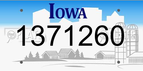 1371260 Iowa License Plate