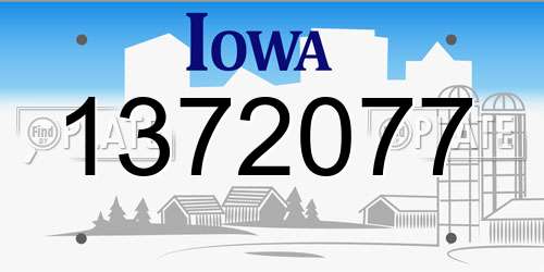 1372077 Iowa License Plate