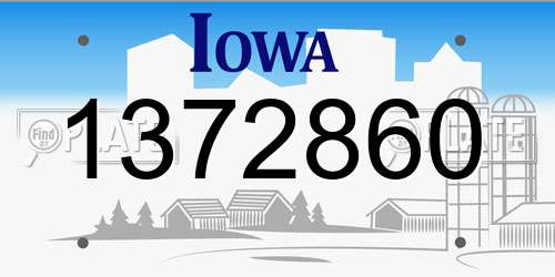 1372860 Iowa License Plate