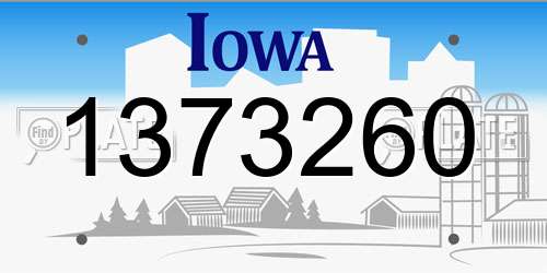 1373260 Iowa License Plate
